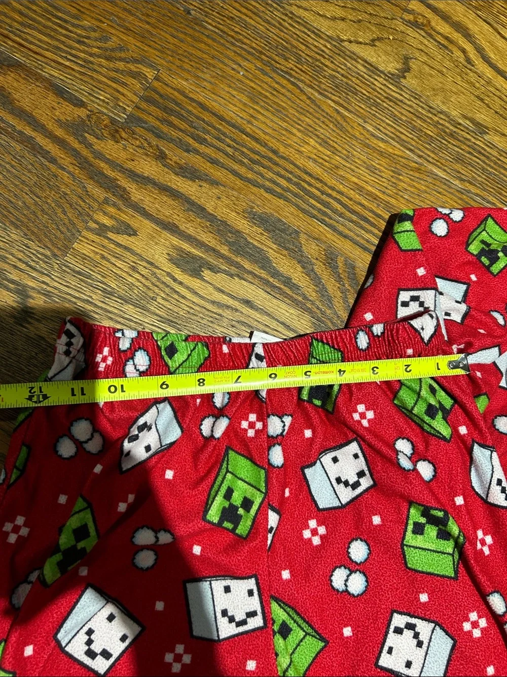 Large Red Kids Pajama Set with Green & White Game Character Print